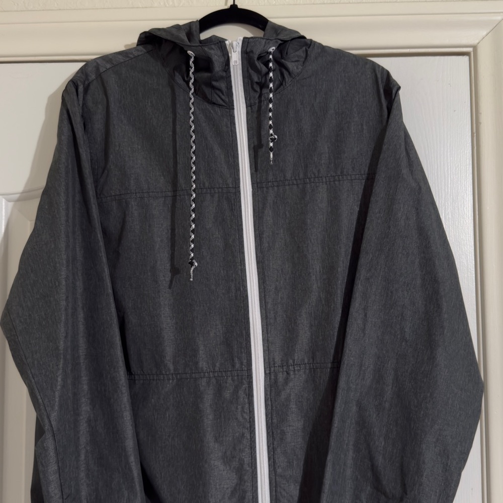 Zine Clothing Charcoal Hooded Windbreaker